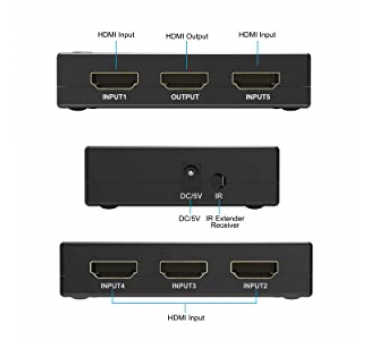 HDMI Switch 5 в 1 (из 5х HDMI в 1-HDMI) коммутатор переключатель